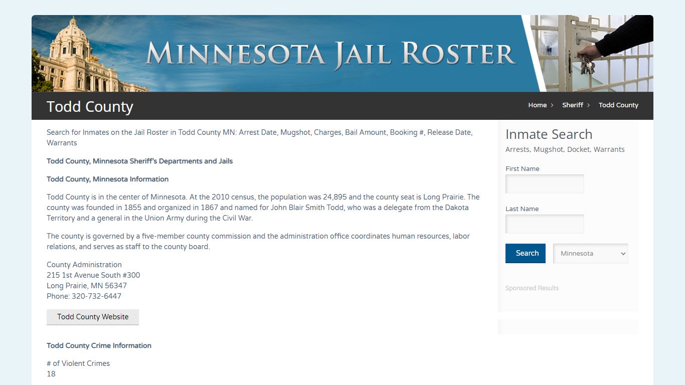 Todd County | Jail Roster Search - MinnesotaJailRoster.com